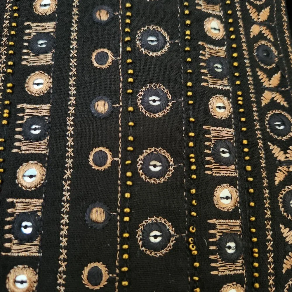 As Seen On The Bachelor Zara Black & Gold Embroidered Vest Sequins Bling Glam - Picture 3 of 8